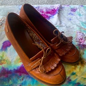 Camper - brown loafer heels - Oxford style